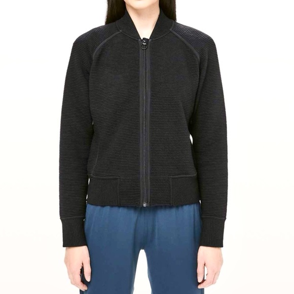 lululemon athletica Jackets & Blazers - Lululemon On Repeat Bomber Textured Zip Up Jacket Color Black Size 6